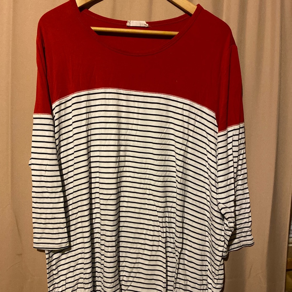 Maurices 24/7 Long Sleeve Stripes Plus Size 2